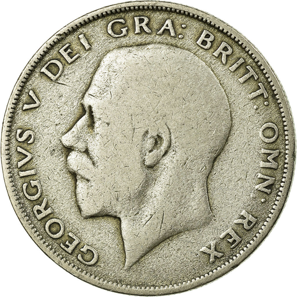 Moneda, Gran Bretaña, George V, 1/2 Crown, 1921, BC+, Plata, KM:818.1a