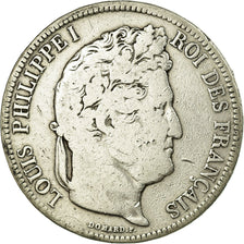 Moneta, Francia, Louis-Philippe, 5 Francs, 1842, Lille, MB, Argento, KM:749.13