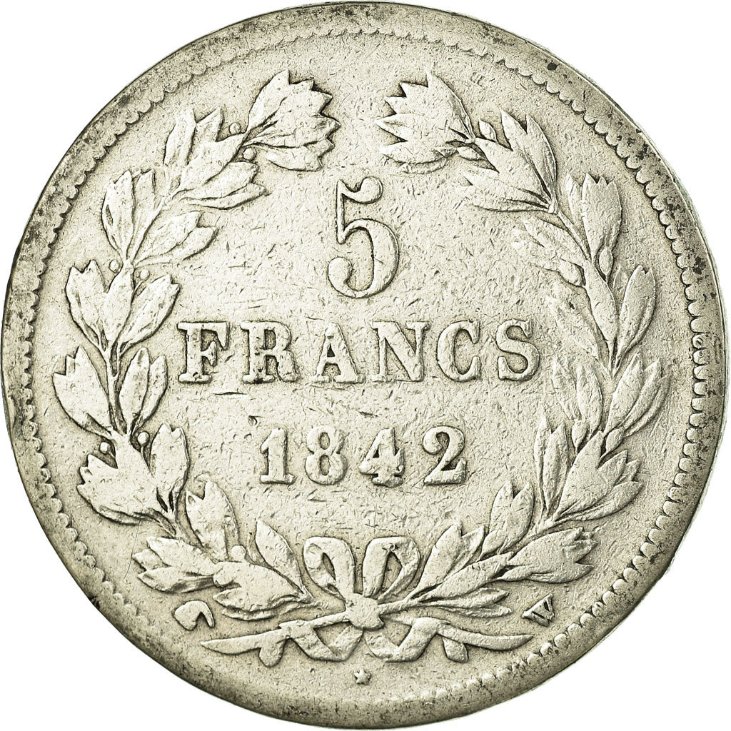 Moneta, Francia, Louis-Philippe, 5 Francs, 1842, Lille, MB, Argento, KM:749.13
