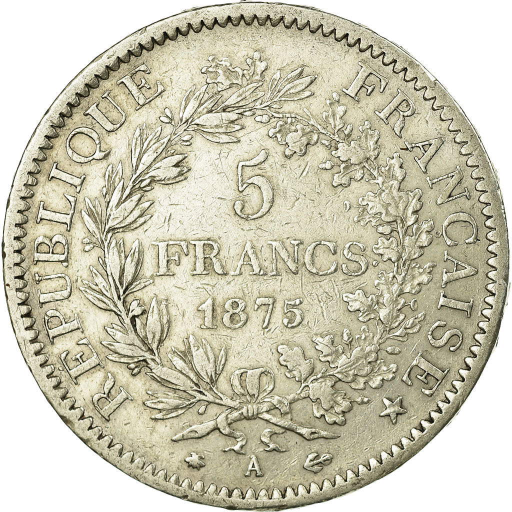 Coin, France, Hercule, 5 Francs, 1875, Paris, VF(30-35), Silver, KM:820.1