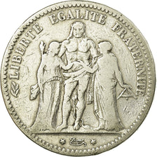 Coin, France, Hercule, 5 Francs, 1873, Bordeaux, VF(20-25), Silver, KM:820.2