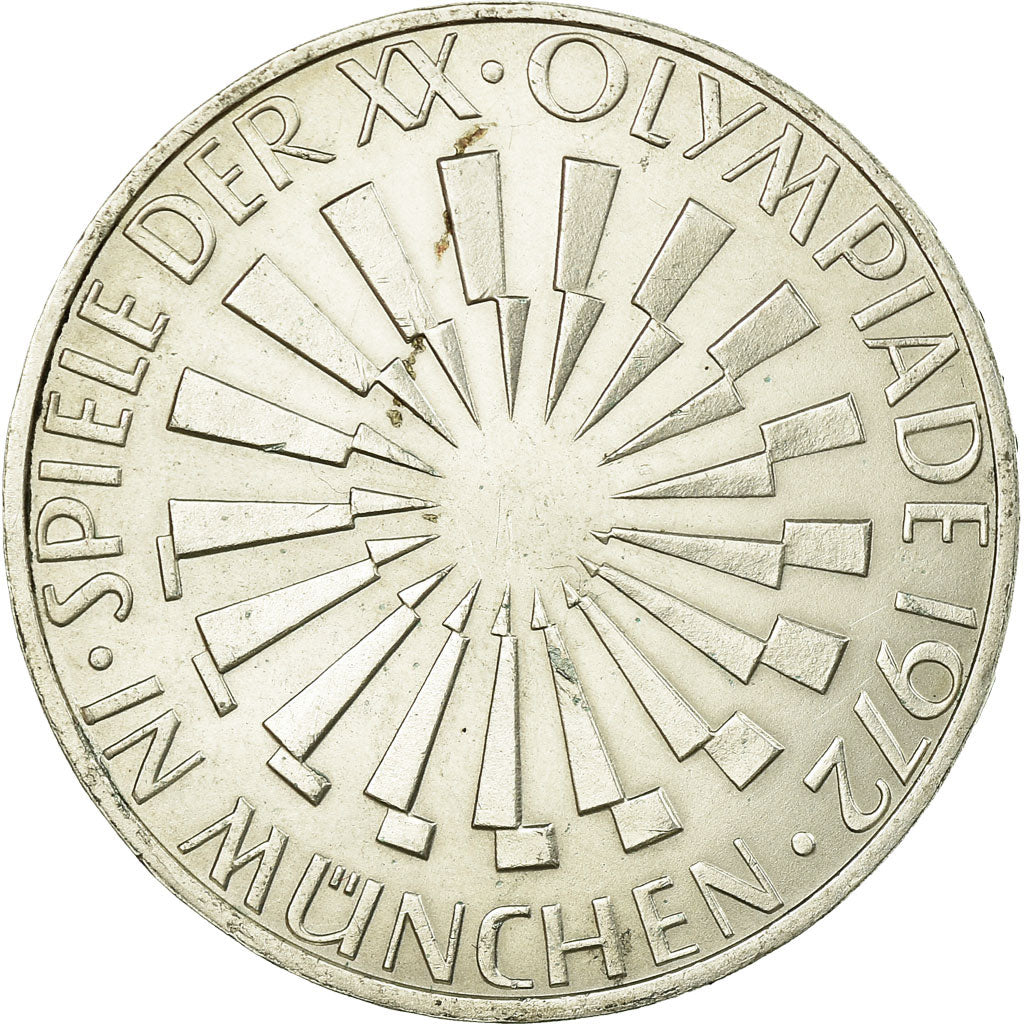 Moeda, ALEMANHA - REPÚBLICA FEDERAL, 10 Mark, 1972, Karlsruhe, AU(55-58)