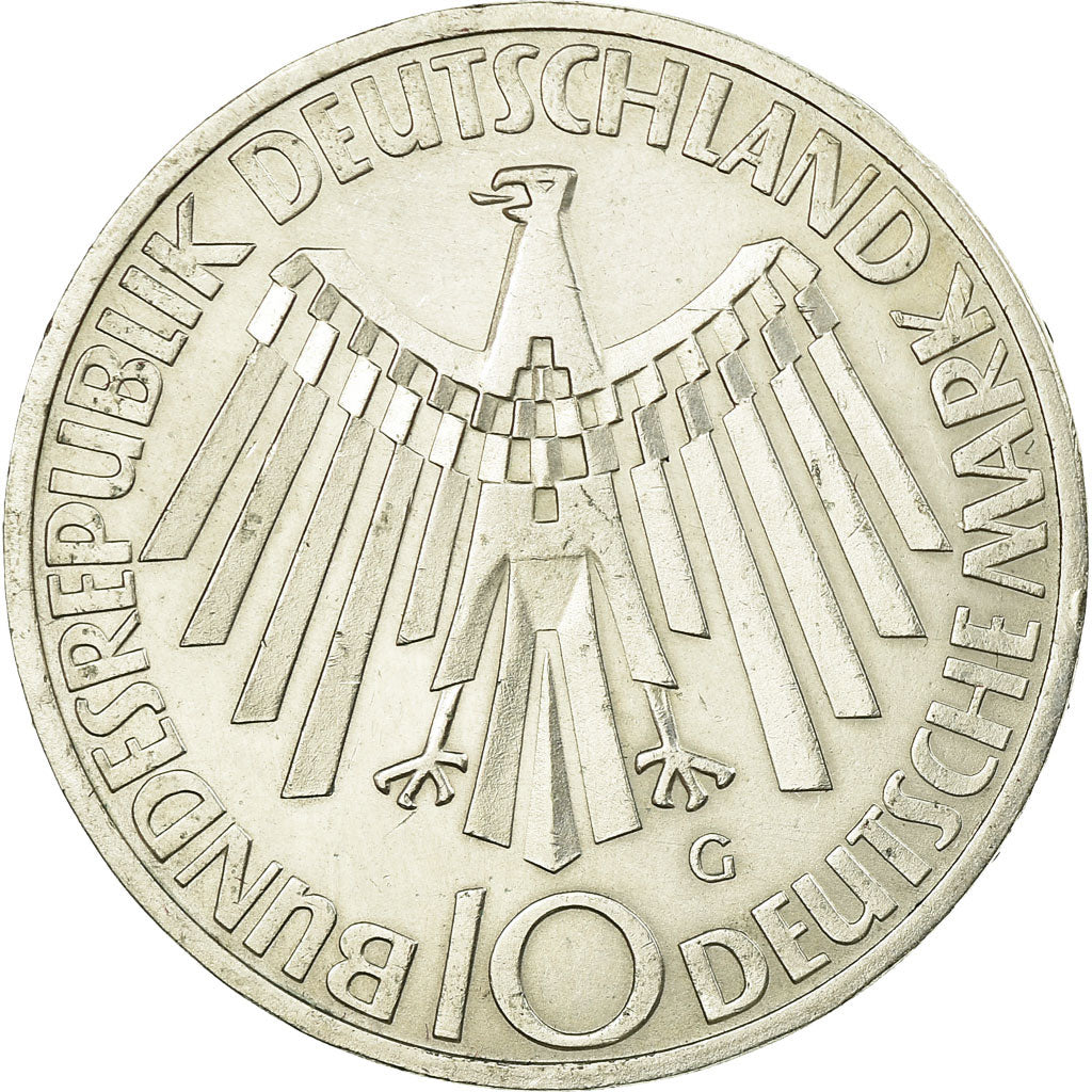 Moeda, ALEMANHA - REPÚBLICA FEDERAL, 10 Mark, 1972, Karlsruhe, AU(55-58)
