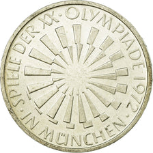 Coin, GERMANY - FEDERAL REPUBLIC, 10 Mark, 1972, Stuttgart, EF(40-45), Silver