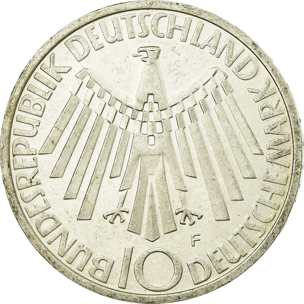 Monnaie, République fédérale allemande, 10 Mark, 1972, Stuttgart, TTB