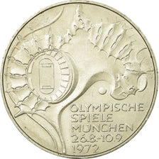 Munten, Federale Duitse Republiek, 10 Mark, 1972, Hambourg, ZF+, Zilver, KM:133