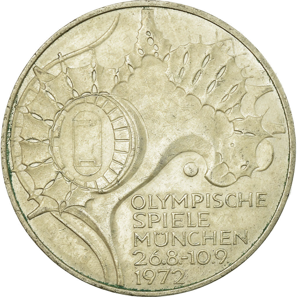 Munten, Federale Duitse Republiek, 10 Mark, 1972, Karlsruhe, ZF, Zilver, KM:133