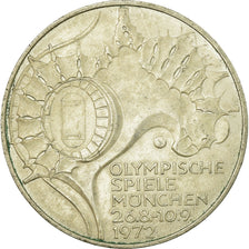 Coin, GERMANY - FEDERAL REPUBLIC, 10 Mark, 1972, Karlsruhe, EF(40-45), Silver