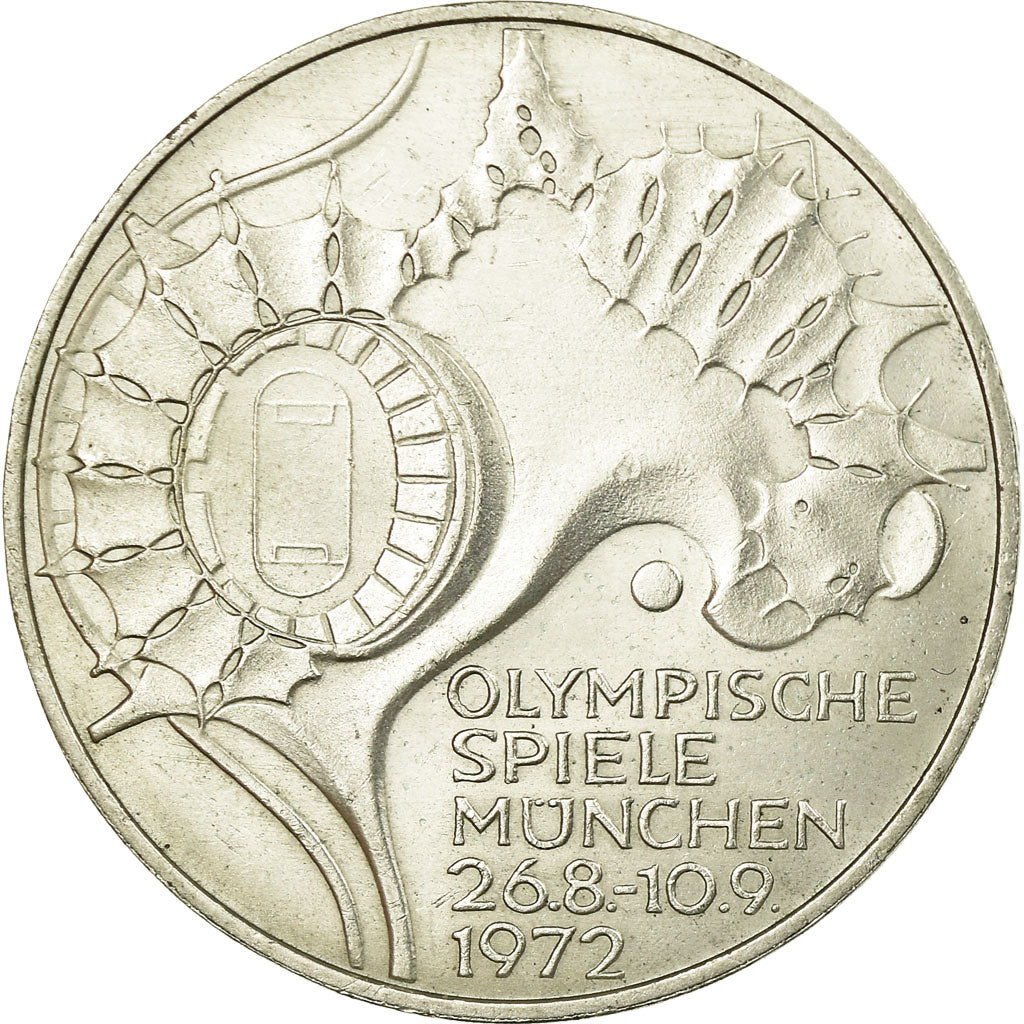 Monnaie, République fédérale allemande, 10 Mark, 1972, Karlsruhe, TTB+