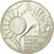 Coin, GERMANY - FEDERAL REPUBLIC, 10 Mark, 1972, Karlsruhe, AU(50-53), Silver