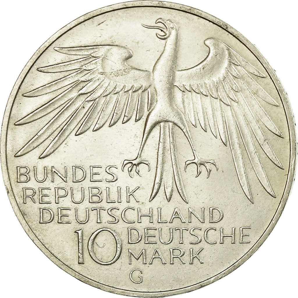 Monnaie, République fédérale allemande, 10 Mark, 1972, Karlsruhe, TTB+