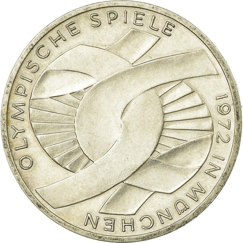 Coin, GERMANY - FEDERAL REPUBLIC, 10 Mark, 1972, Karlsruhe, EF(40-45), Silver