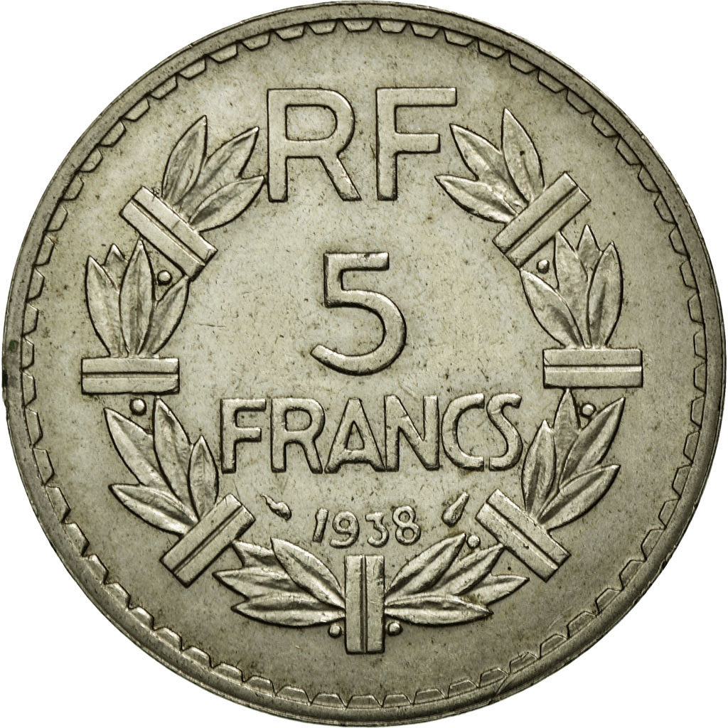 Moneta, Francia, Lavrillier, 5 Francs, 1938, SPL-, Nichel, KM:888, Gadoury:760