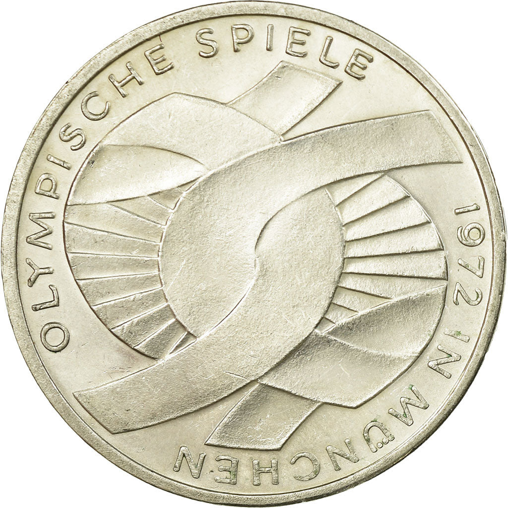 Coin, GERMANY - FEDERAL REPUBLIC, 10 Mark, 1972, Stuttgart, AU(50-53), Silver