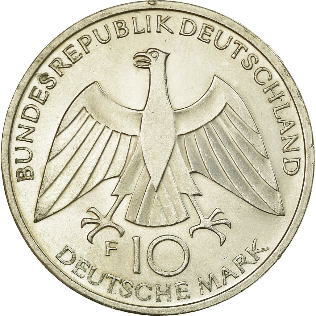 Coin, GERMANY - FEDERAL REPUBLIC, 10 Mark, 1972, Stuttgart, AU(50-53), Silver