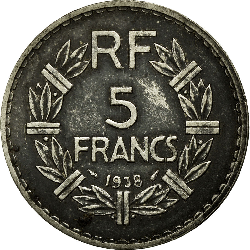 Coin, France, Lavrillier, 5 Francs, 1938, EF(40-45), Nickel, KM:888, Gadoury:760