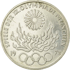 Coin, GERMANY - FEDERAL REPUBLIC, 10 Mark, 1972, Karlsruhe, EF(40-45), Silver