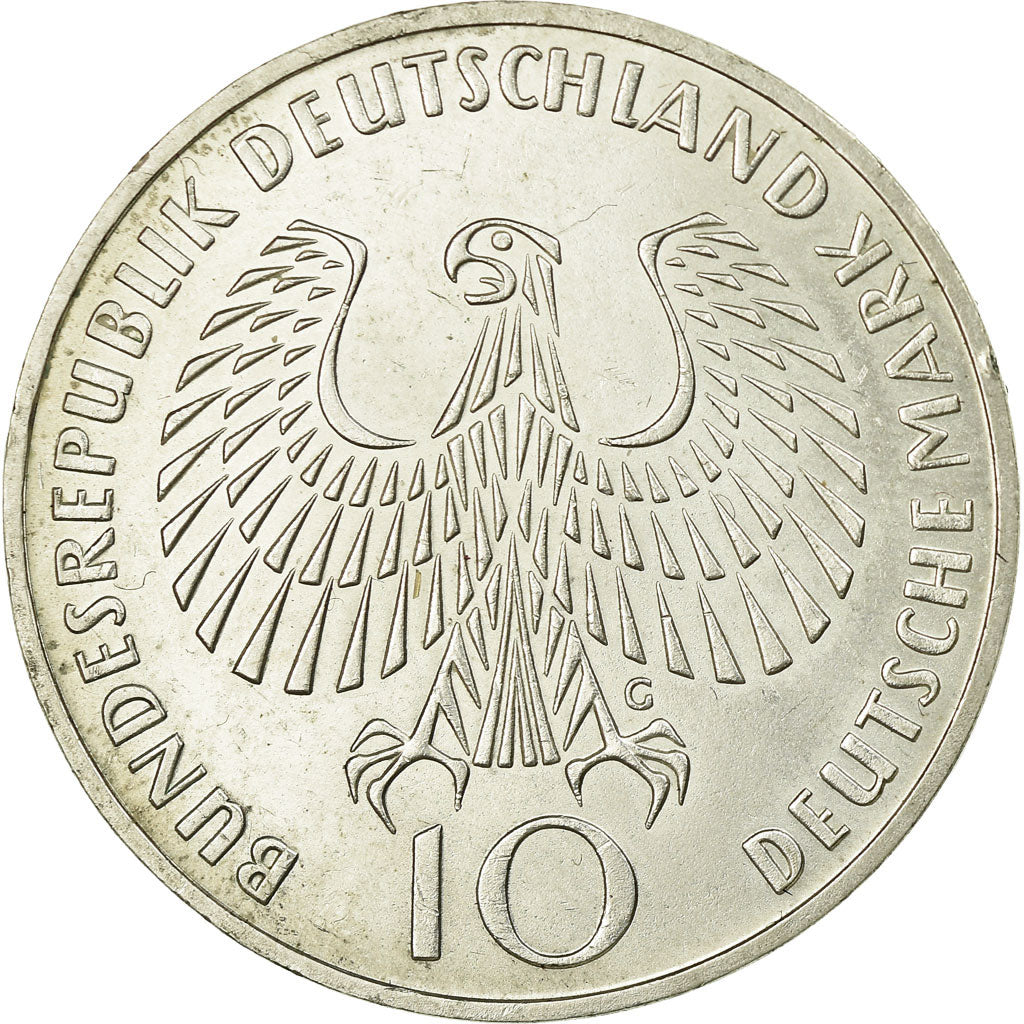 Monnaie, République fédérale allemande, 10 Mark, 1972, Karlsruhe, TTB