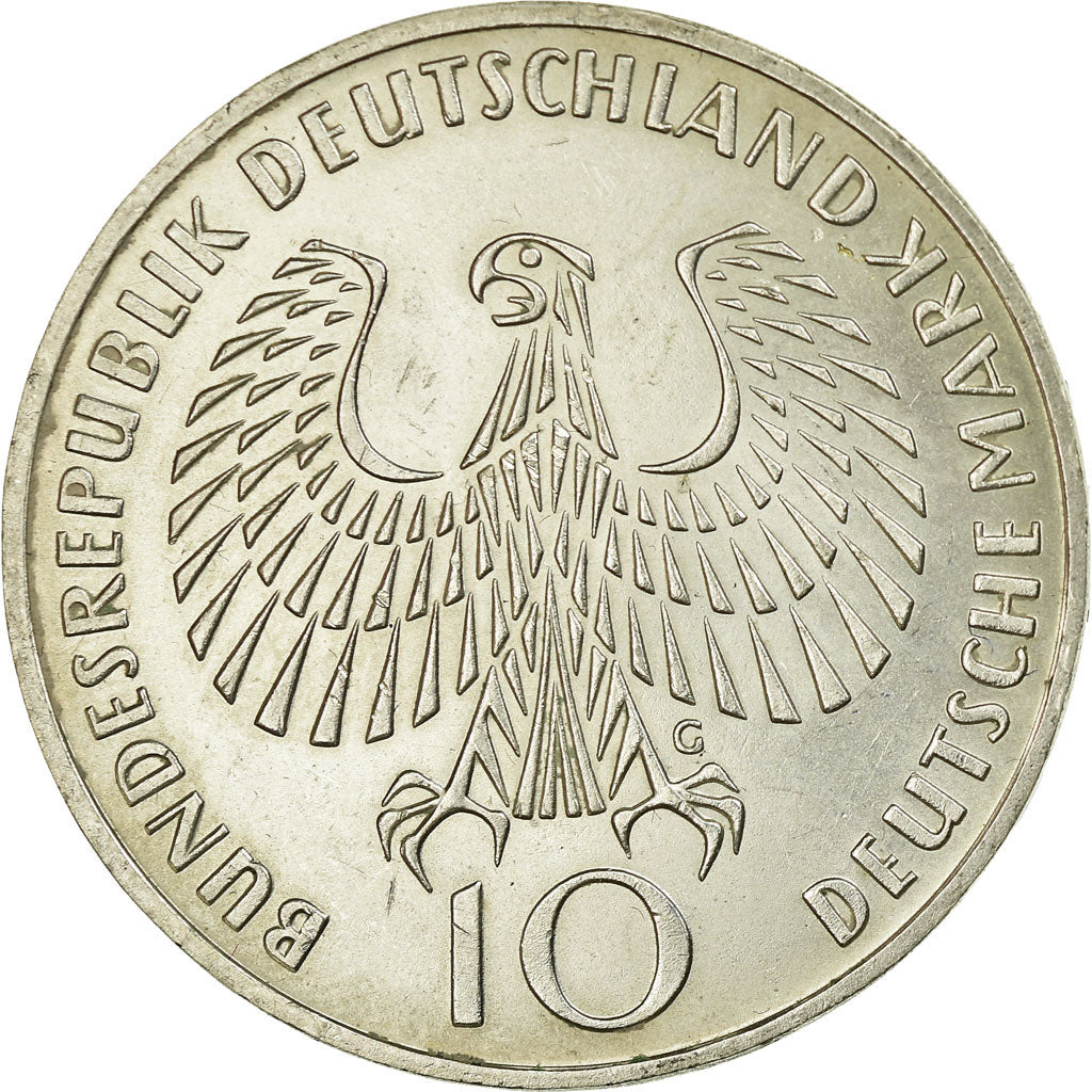 Monnaie, République fédérale allemande, 10 Mark, 1972, Karlsruhe, TTB+
