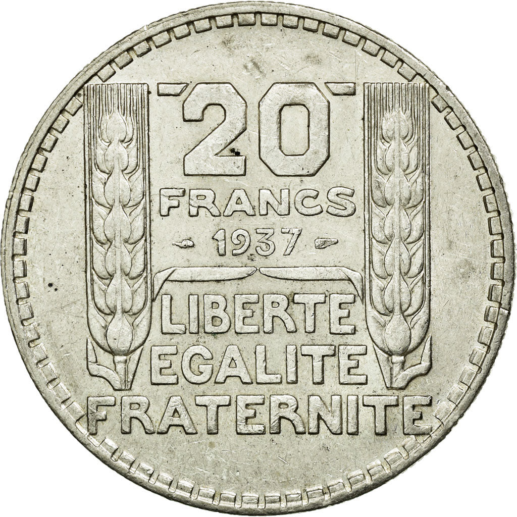 Moneta, Francja, Turin, 20 Francs, 1937, AU(55-58), Srebro, KM:879, Gadoury:852