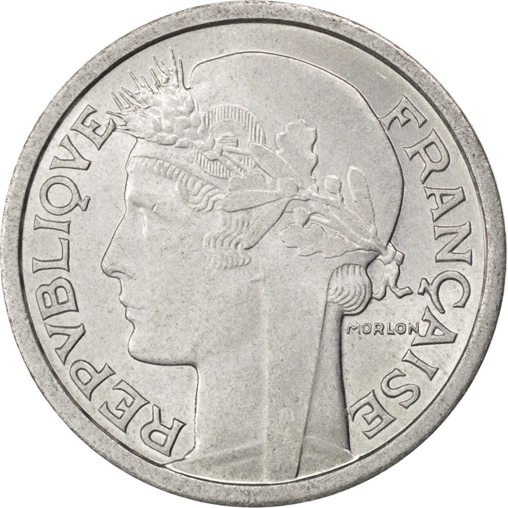 FRANCE, Morlon, Franc, 1959, KM #885a.1, MS(65-70), Aluminum, 23, Gadoury...