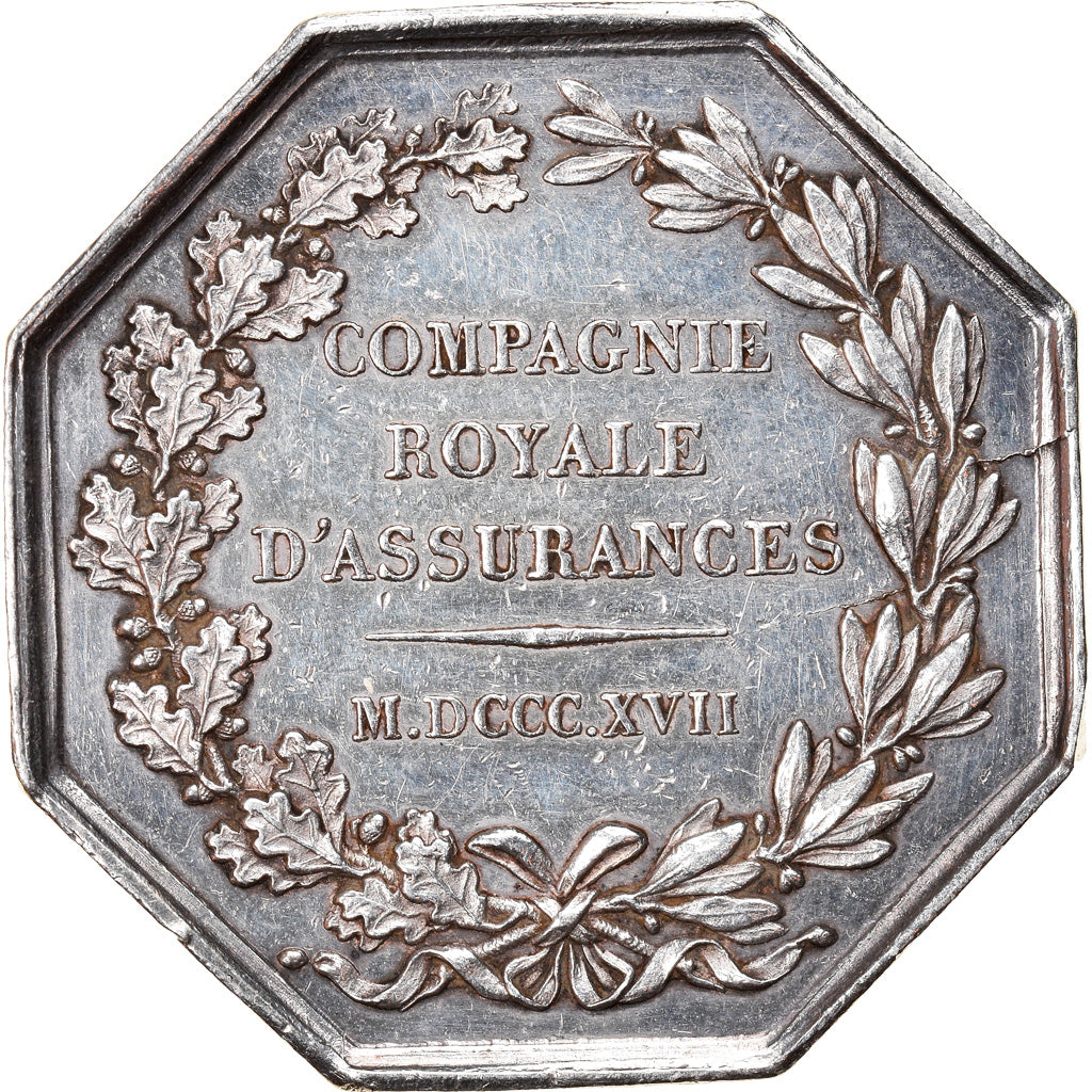 France, Token, Insurance, Louis XVIII, Compagnie Royale d'Assurances, 1817