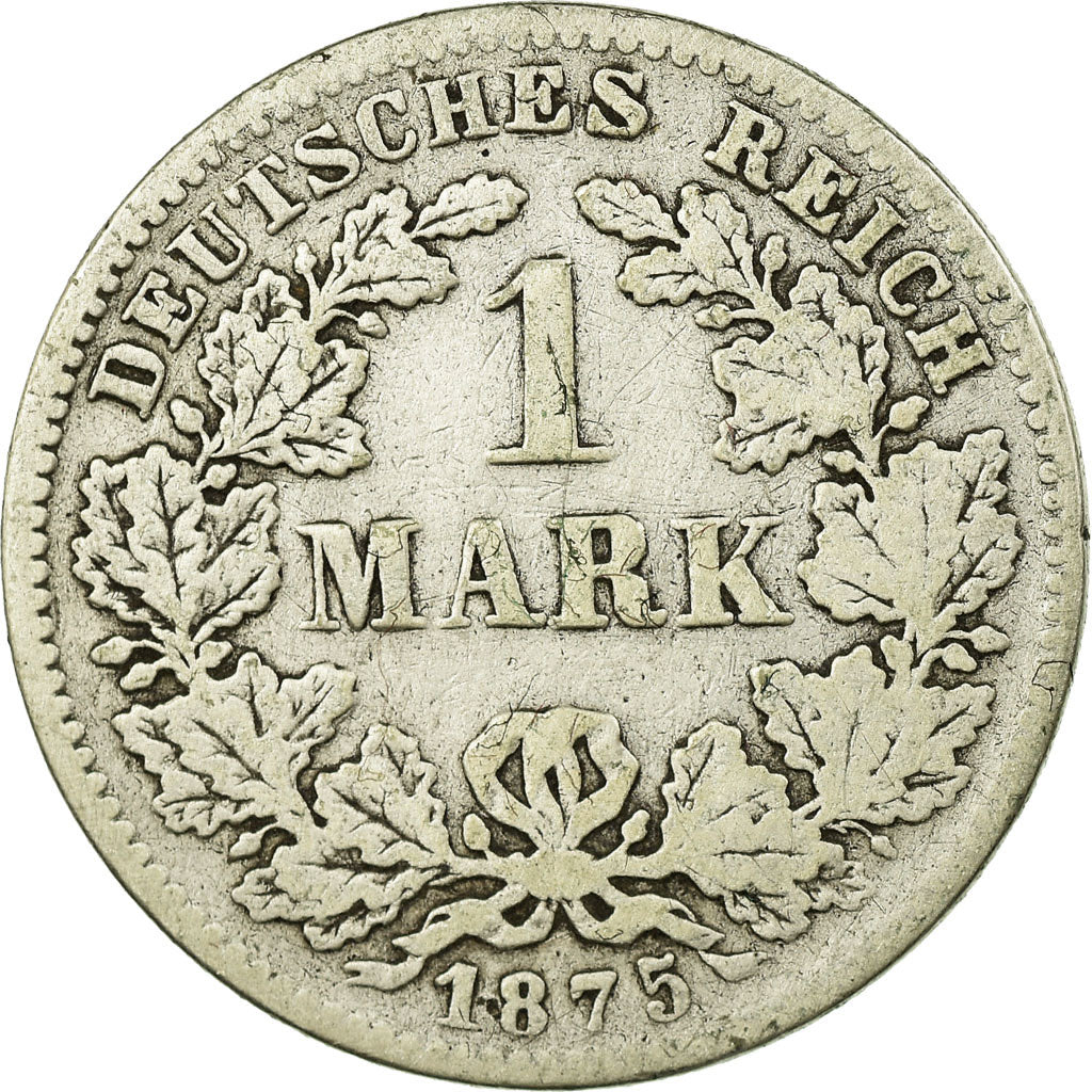 Coin, GERMANY - EMPIRE, Wilhelm I, Mark, 1875, Karlsruhe, VF(20-25), Silver