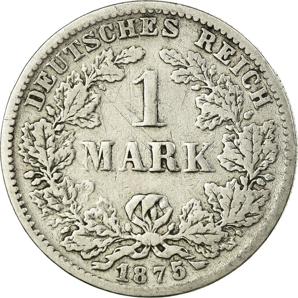Coin, GERMANY - EMPIRE, Wilhelm I, Mark, 1875, Karlsruhe, VF(20-25), Silver