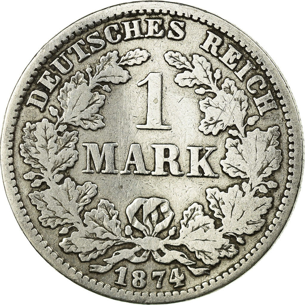 Coin, GERMANY - EMPIRE, Wilhelm I, Mark, 1874, Karlsruhe, VF(20-25), Silver