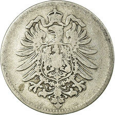Coin, GERMANY - EMPIRE, Wilhelm I, Mark, 1874, Karlsruhe, VF(20-25), Silver