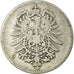 Coin, GERMANY - EMPIRE, Wilhelm I, Mark, 1874, Karlsruhe, VF(20-25), Silver