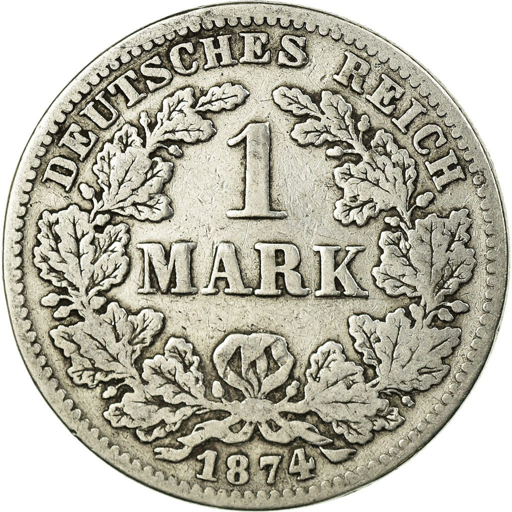 Coin, GERMANY - EMPIRE, Wilhelm I, Mark, 1874, Karlsruhe, VF(20-25), Silver