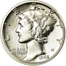 Coin, United States, Mercury Dime, Dime, 1942, U.S. Mint, Denver, AU(55-58)