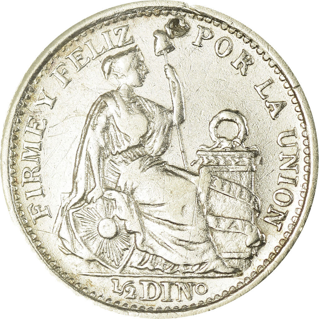 Coin, Peru, 1/2 Dinero, 1904/804, Lima, AU(55-58), Silver, KM:206.2