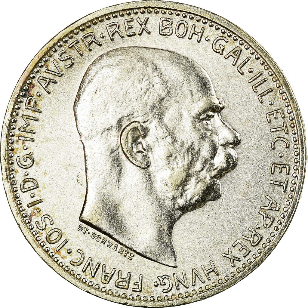 Coin, Austria, Franz Joseph I, Corona, 1914, AU(55-58), Silver, KM:2820