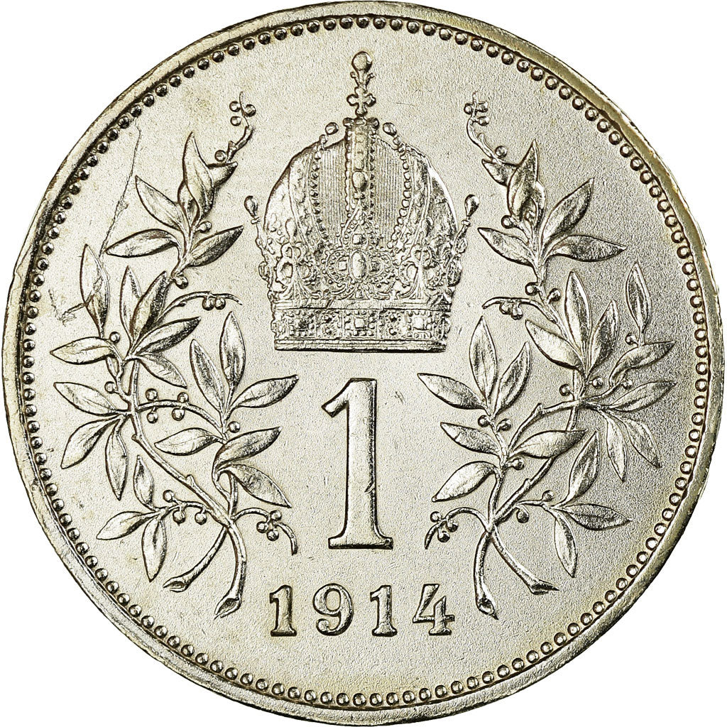 Coin, Austria, Franz Joseph I, Corona, 1914, AU(55-58), Silver, KM:2820