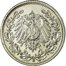 Coin, GERMANY - EMPIRE, 1/2 Mark, 1915, Karlsruhe, AU(55-58), Silver, KM:17