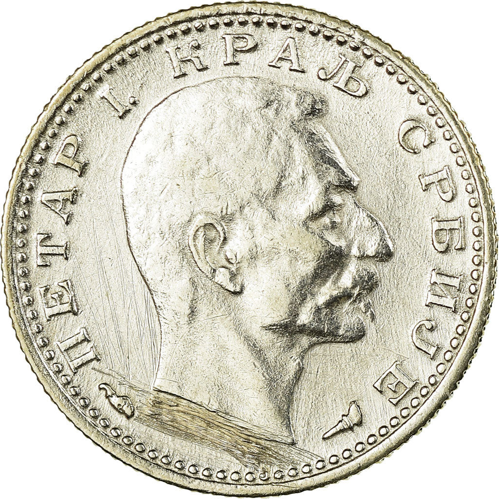 Coin, Serbia, Peter I, 50 Para, 1915, Gorham Mfg. Co., EF(40-45), Silver