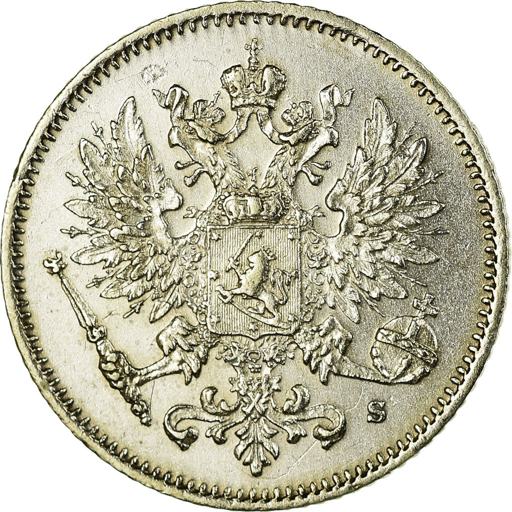 Moneta, Finlandia, Nicholas II, 25 Penniä, 1915, SPL-, Argento, KM:6.2
