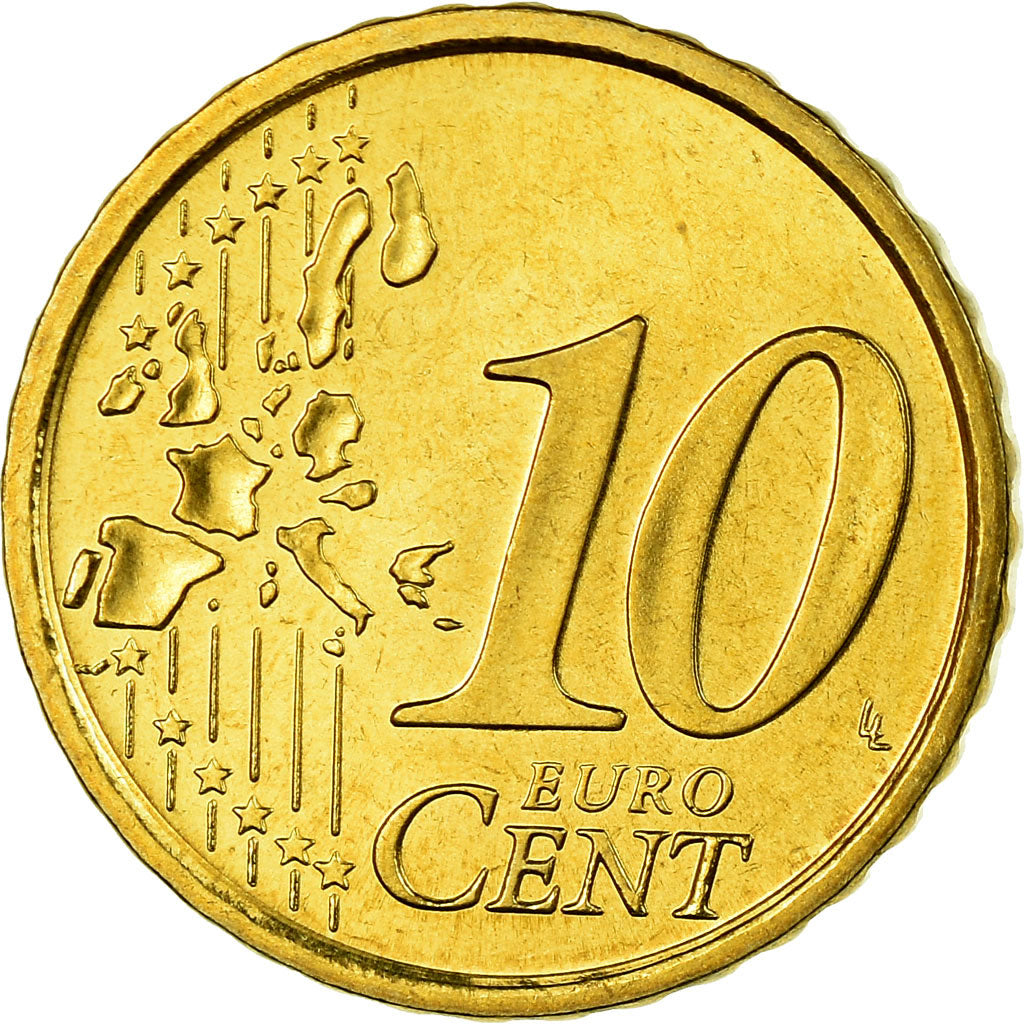 San Marino, 10 Euro Cent, 2004, MS(63), Brass, KM:443