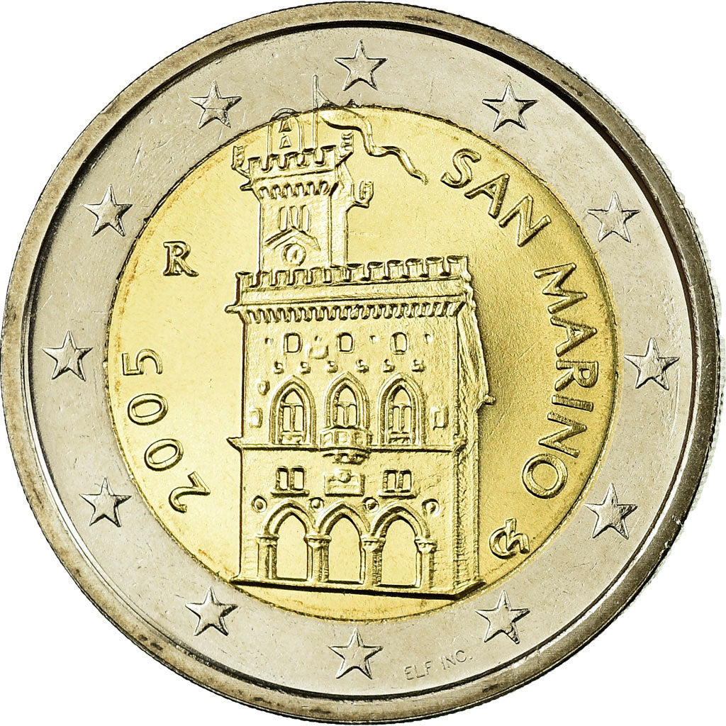 San Marino, 2 Euro, 2005, MS(65-70), Bi-Metallic, KM:447