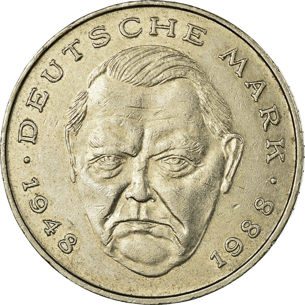 Coin, GERMANY - FEDERAL REPUBLIC, 2 Mark, 1989, Munich, EF(40-45), Copper-Nickel