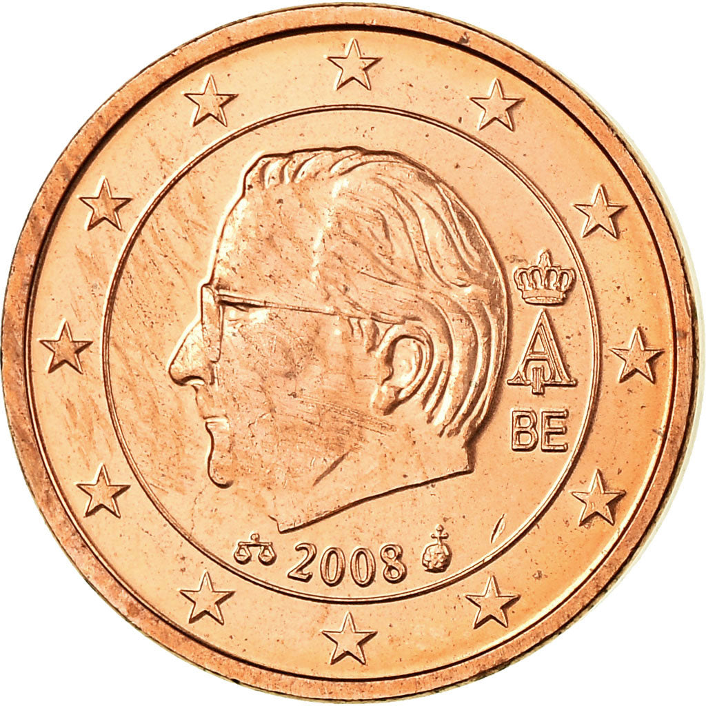Belgium, Euro Cent, 2008, MS(65-70), Copper Plated Steel, KM:274