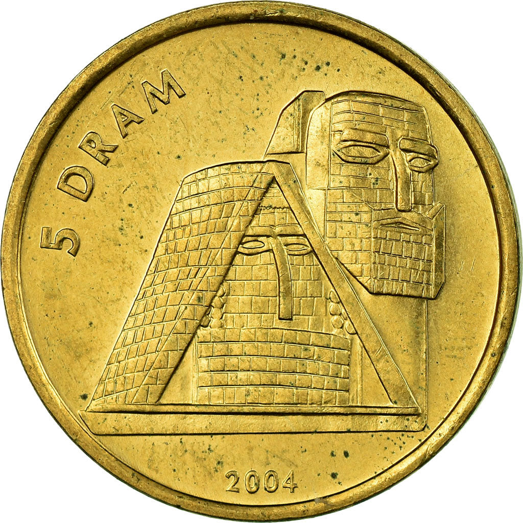 Coin, Nagorno Karabakh, 5 Drams, 2004, EF(40-45), Brass, KM:12