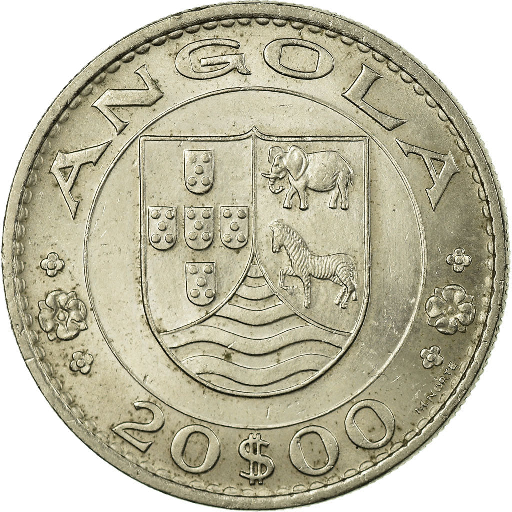 Coin, Angola, 20 Escudos, 1971, AU(55-58), Nickel, KM:80
