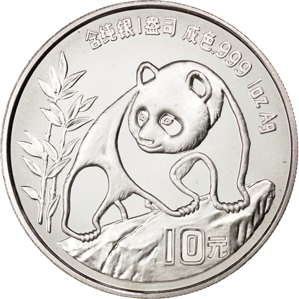 CHINA, PEOPLE'S REPUBLIC, 10 Yuan, 1990, KM #276, MS(65-70), Silver, 31.25