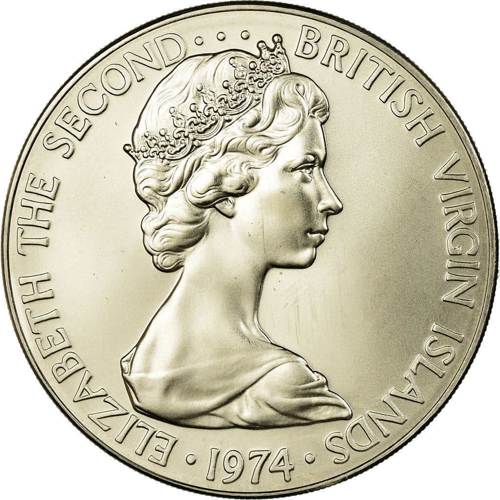 Coin, BRITISH VIRGIN ISLANDS, Elizabeth II, 50 Cents, 1974, Franklin Mint