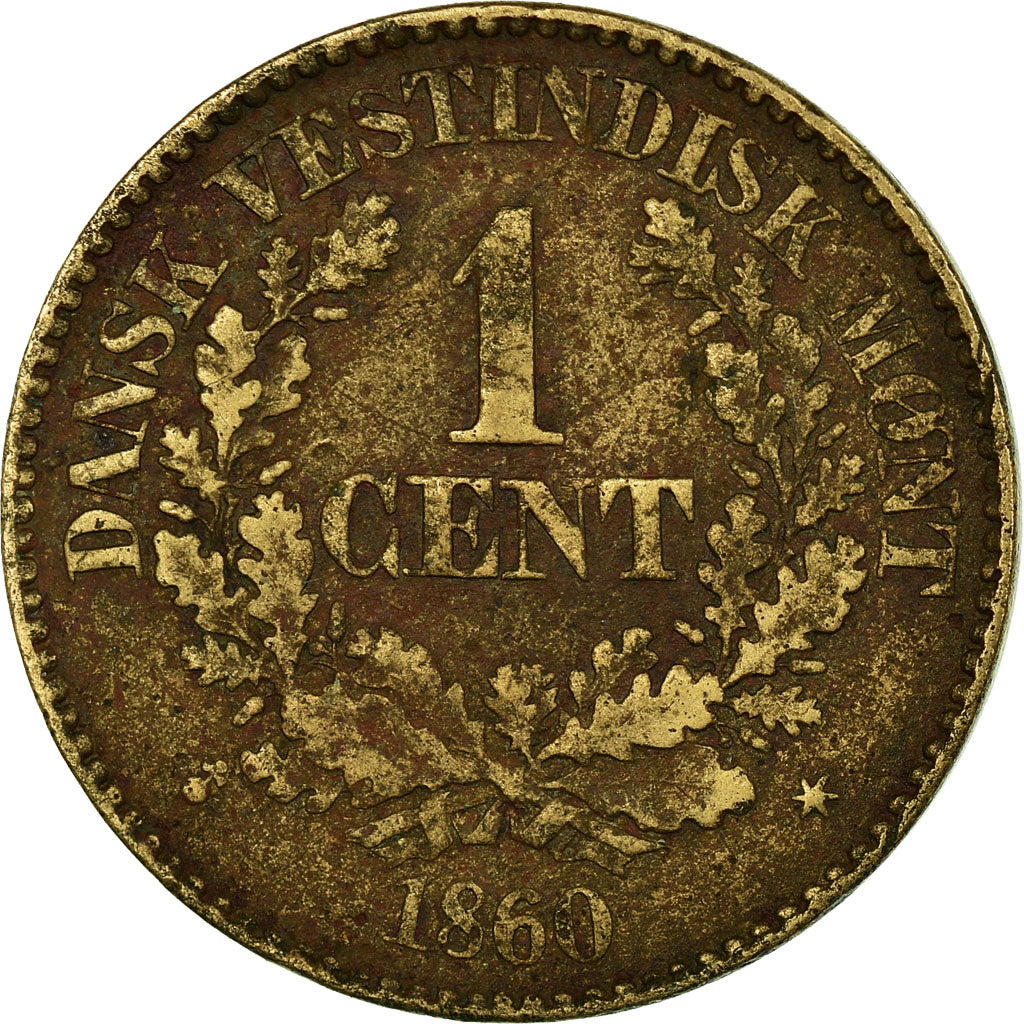 Coin, Danish West Indies, Frederik VII, Cent, 1860, Altona, VF(30-35), Bronze