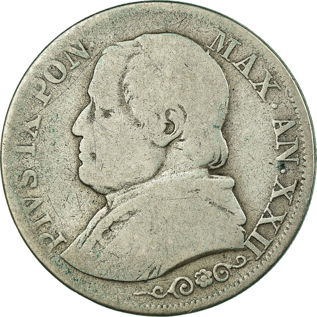 Coin, ITALIAN STATES, PAPAL STATES, Pius IX, Lira, 1866, Roma, VF(30-35)