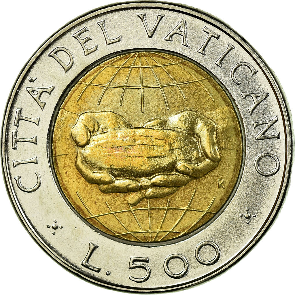 Münze, Vatikanstadt, John Paul II, 500 Lire, 1992, Roma, VZ, Bi-Metallic